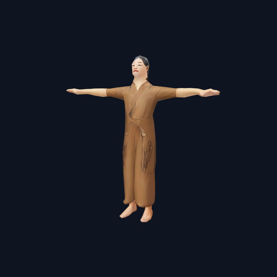 Traditional Brown Kimono model pack